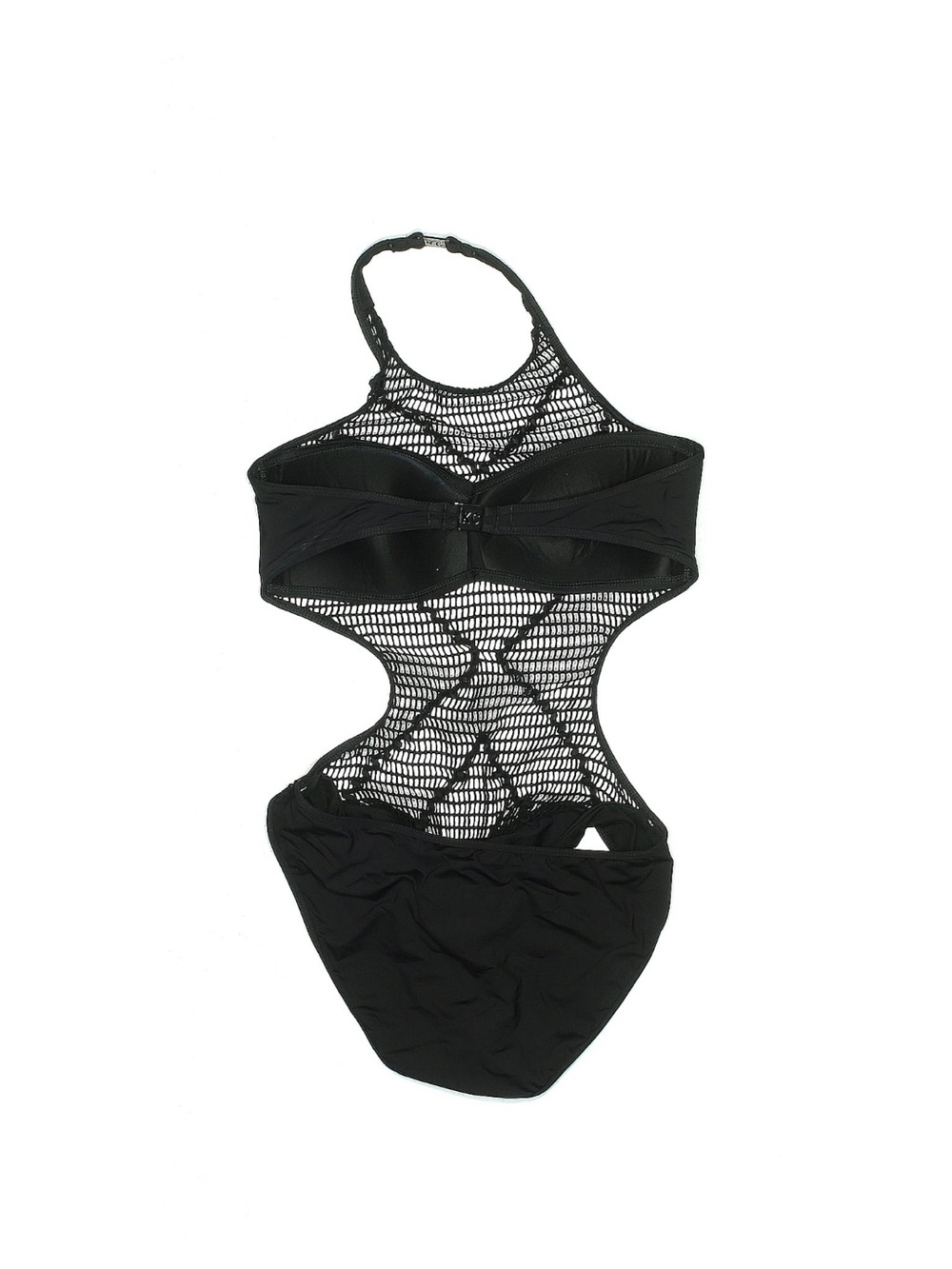Kenneth Cole New York Black Fishnet Cutout Monokini